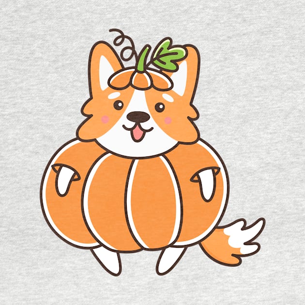 Cute corgi dog - pumpkin by Viaire